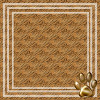12x12 critter paw prints on brown textures gold and yellow