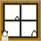 Winter Igloos with Zoo Penguin Computer Scrapbooking Downloads