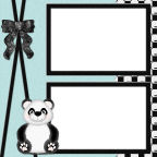 black bows and cute panda bear for zoo or circus