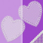 lacey heart doilies with bunny rabbit  
