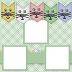 cat heads with kitties in a row kitten party