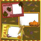 12 x 12 autumn blessings striped with reds and yellow