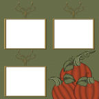 Fall pumpkins, crows and nuts on digital scrapbooking easy build templates