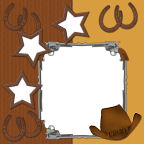 sheriff star framed hats and horse shoes 