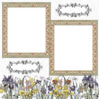 digital spring scrapbook paper templates for easter, sunday, flowers or floral themed photo albums