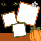 Halloween pumpkin Jack o lantern themed large format scrapbook paper template downloads