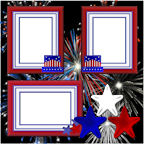digital celebrate fireworks july independence day scrapbook papers