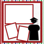 12x12 printable graduation cap bordered scrapbook paper to download templates