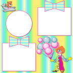 scrapbookers templates for computer scrapbooks with clowns and birthday party