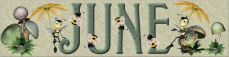 free june page header textered bugs and gardens