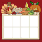 printable thanksgiving scrapbook paper templates turkey dinner