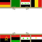 12x12 inch format flags scrapbook papers in red and white and black and yellow